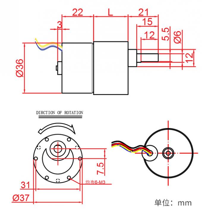 Động cơ giảm tốc 24V chất lượng cao JGB37-3625 Động cơ DC không bàn chải 12
