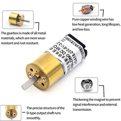 ASLONG JGA16-030 15.5mm 6V 26-800RPM DC Brushed Reduction Motor mô-tô chuyển động kim loại nhỏ với động cơ chuyển động dc