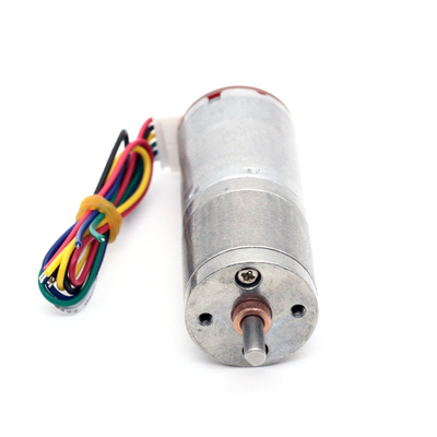 Bộ mã hóa 25mm Động cơ bánh răng DC nhỏ Mô-men xoắn cao 6v 60RPM Nam châm vĩnh viễn